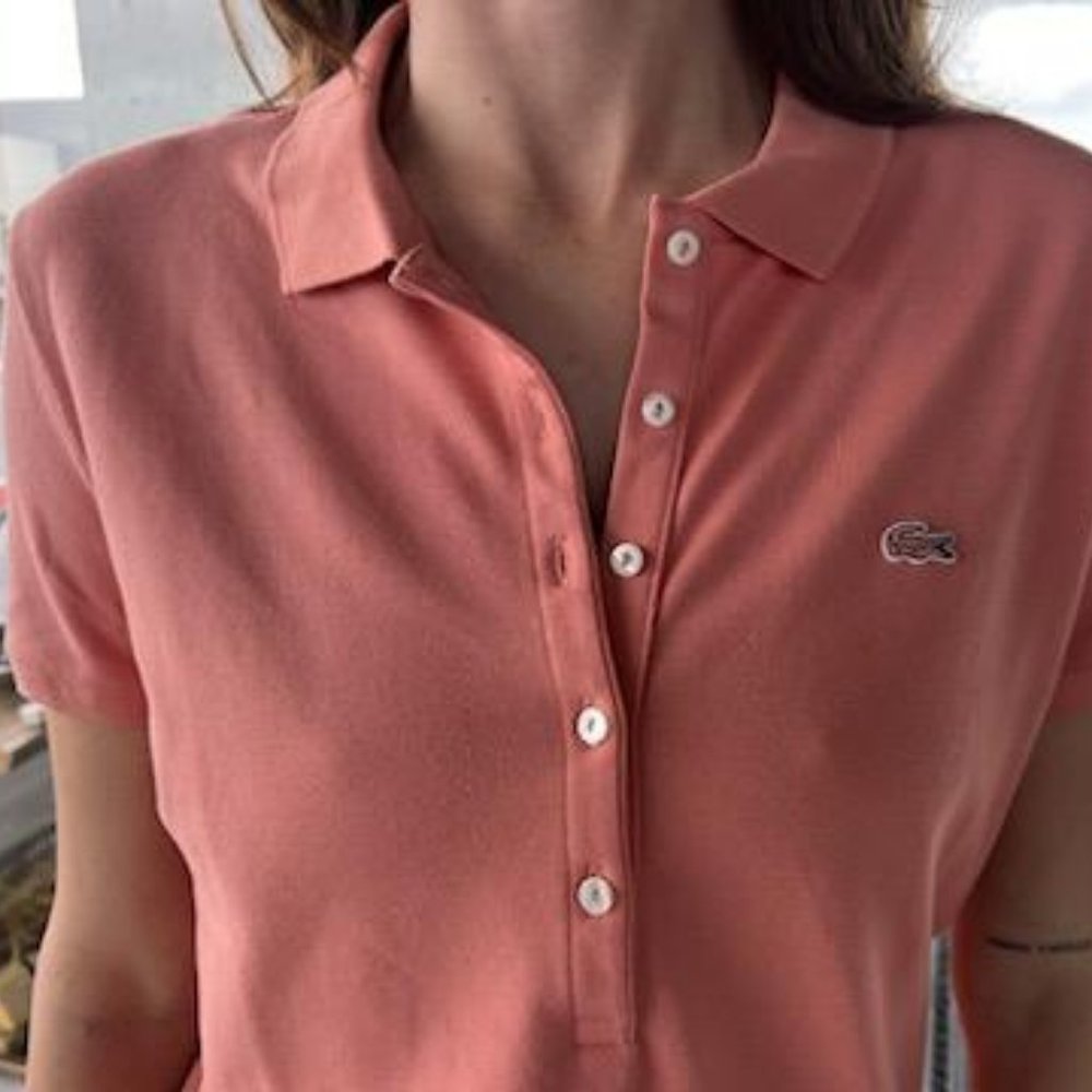 Lacoste Women's Slim Fit Apricot Tennis Shirt